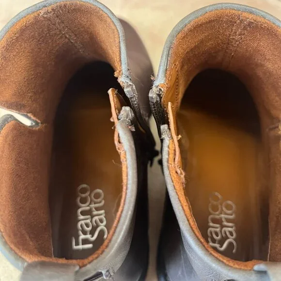 Franco Sarto Hyla Leather Grey Ankle Booties - Picture 13 of 14